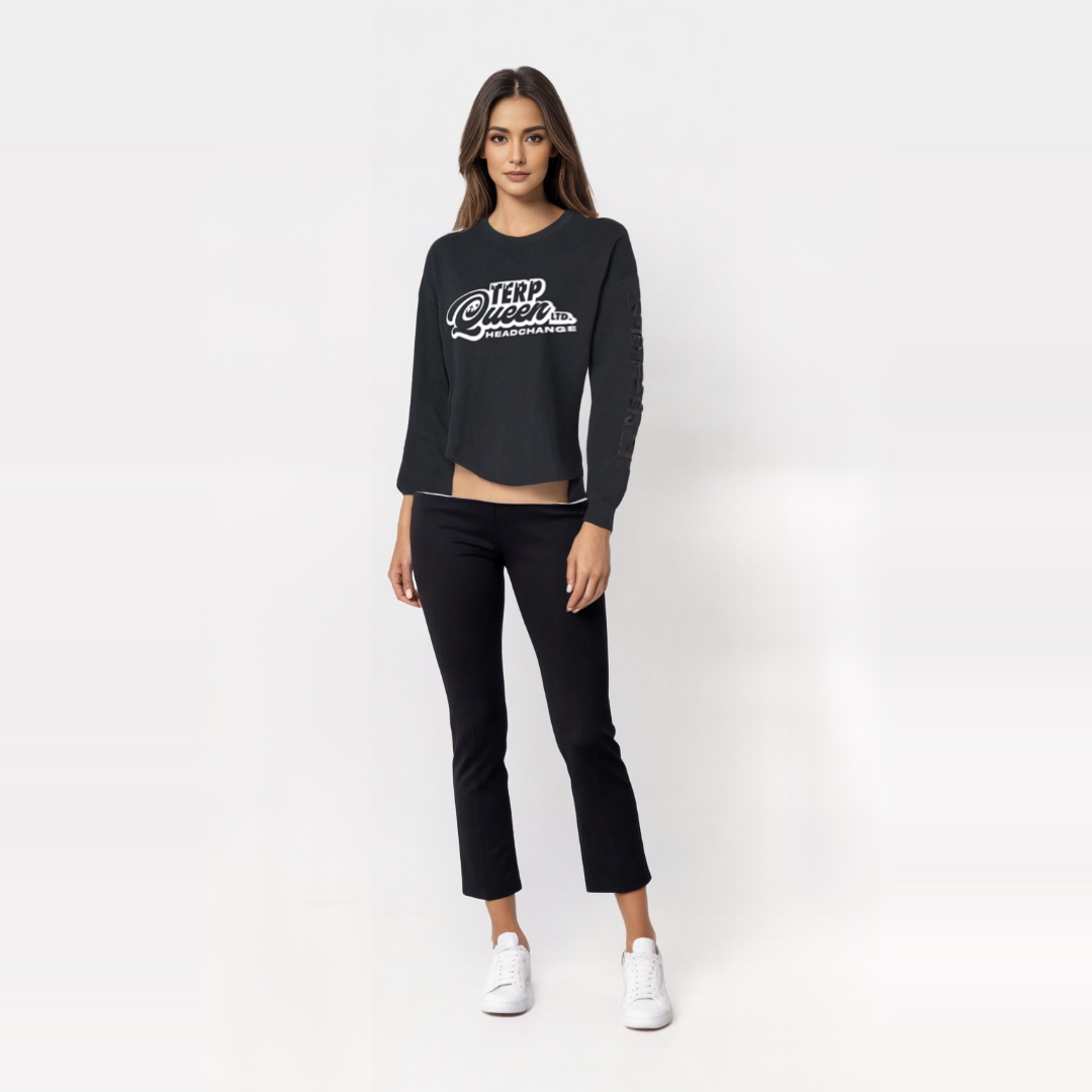 TERP QUEEN LTD | Crop Crew Neck-Black |By HeadChange