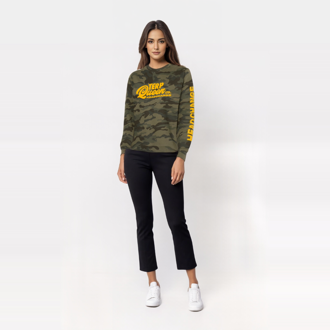 Terp Queen LTD Camo Crewneck (LS) | By HeadChange