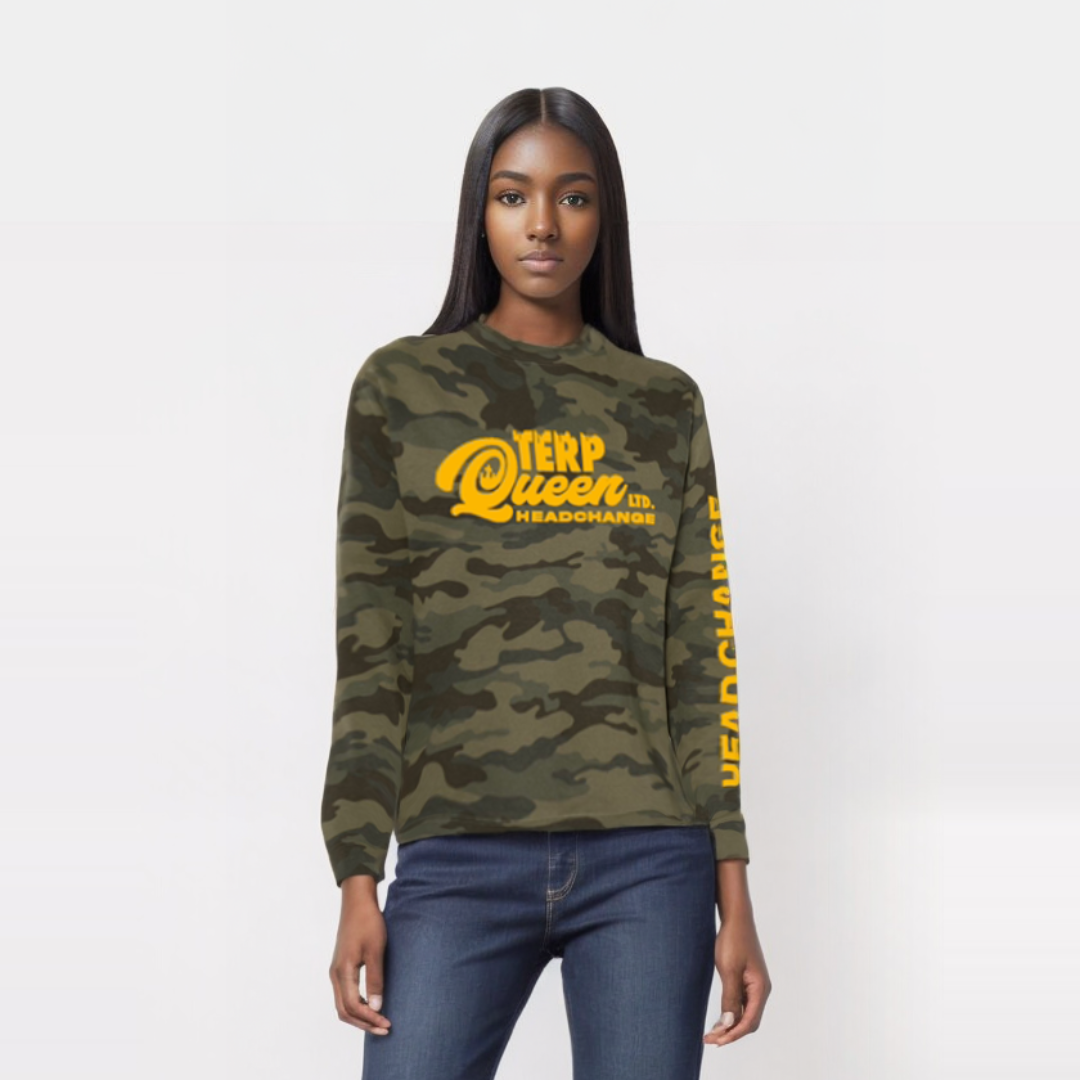 Terp Queen LTD Camo Crewneck (LS) | By HeadChange